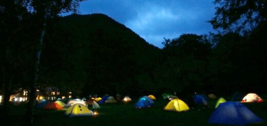 夜の徳沢キャンプ場